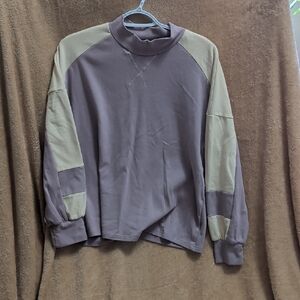 Vintage Two-Tone Sweatshirt - Taupe & Light Purple